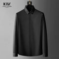 Wholesale Professional Long Sleeve Black Casual Vintage Stand Collar Spring Cotton Mans Shirt for Men