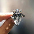 CAOSHI Elegant Women Wedding CZ Rings Luxury Irregular Silver Coating Large Water Drop Zircon Promise Ring