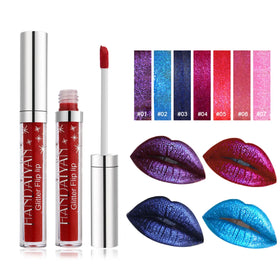HANDAIYAN Glitter Flip Lip Liquid Lipstick Long Lasting Lipsticks Lip Gloss Makeup Lip Stick Waterproof Magic Metallic Lipstick