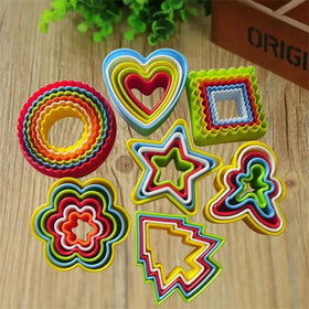 Cookie Tool Type 5pcs Set Christmas PP Cookie Cutter/ Cute Silicone Edged Stainless Steel Cookie Cutter -FlowerStarHeart