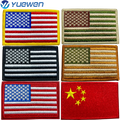 2024 Wholesale Cheap Fabric American Flag Embroidery Patches Iron on Badges Custom Brand Usa Flag Heat Transfer Embroidery Patch