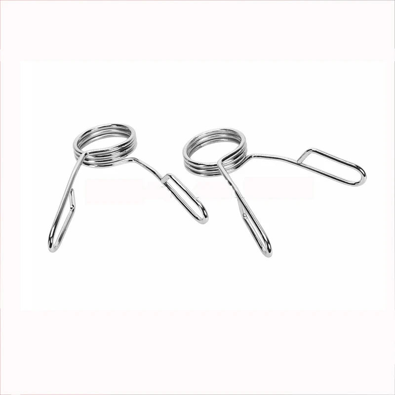 Nickel Plated Weight Bars Spring Collar Clips for Dumbbell Barbell Clamp Bar Gym Barbell Clamps Spring Collar