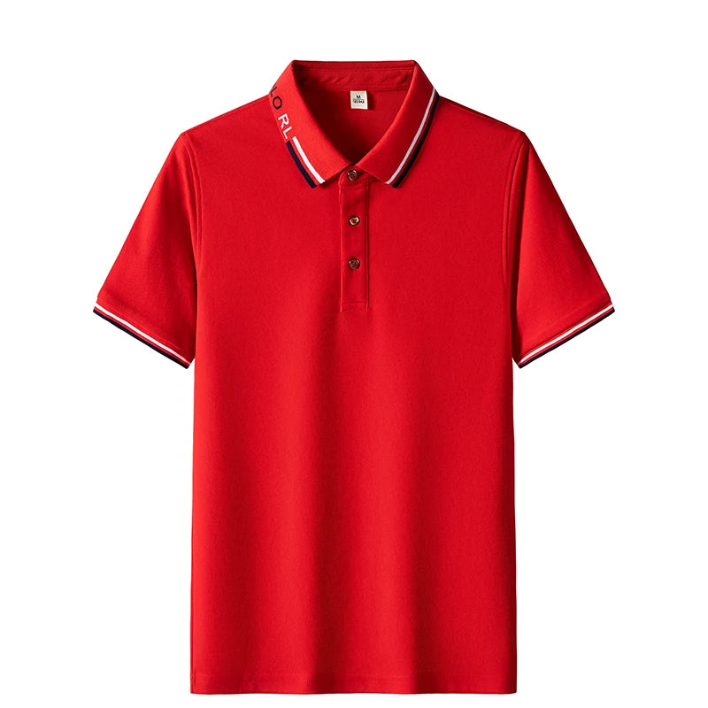Wholesale Custom High Quality Heavy Polo Shirt Mesh Pique Fabric Fashionable Shirt Collar New Short Sleeved Polo Shirt