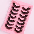 Natural Short Wholesale Silk Full Strip False Eyelashes 7 Pairs Cat Eye Wispy 25 Mm Lashes 3d 25mm Mink Eyelashes