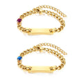 Goldix Personalized Cute Heart-Shaped 18K Gold Plated Stainless Steel Chain Link Bracelet Birthday Stone Blank Jewelry Gift for