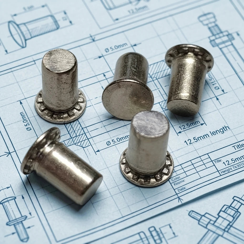 Flat Head Steel Nickel Plated Hollow Tubular Rivet Non Threaded FHS-160-6 Self Clinching Pin Self Clinching Studs