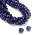 Bulk Price 2.0mm Large Big Hole Smooth Round Gemstone Bead Natural Lapis Lazuli Stone Beads for Jewelry Making 8mm 10mm