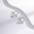 Wholesale Earrings Jewelry Rhodium Plated Sun & Star Turquoise CZ Drop Earring 925 Sterling Silver Fine Jewelry Earrings