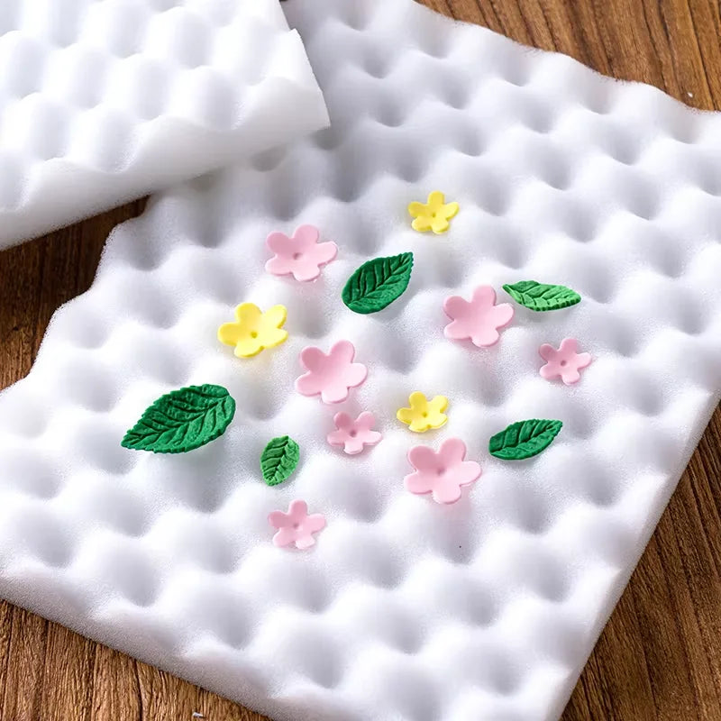 2PCS Foam Drying Pads Cake Fondant Sugar Flower Sponge Mats Shaping Sponge Pad Gum Paste Mold