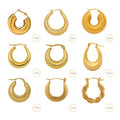 Wholesale Custom Fashion 18K Gold Plated Stainless Steel Chunky Hoop Earrings Jewelry for Women Bijoux