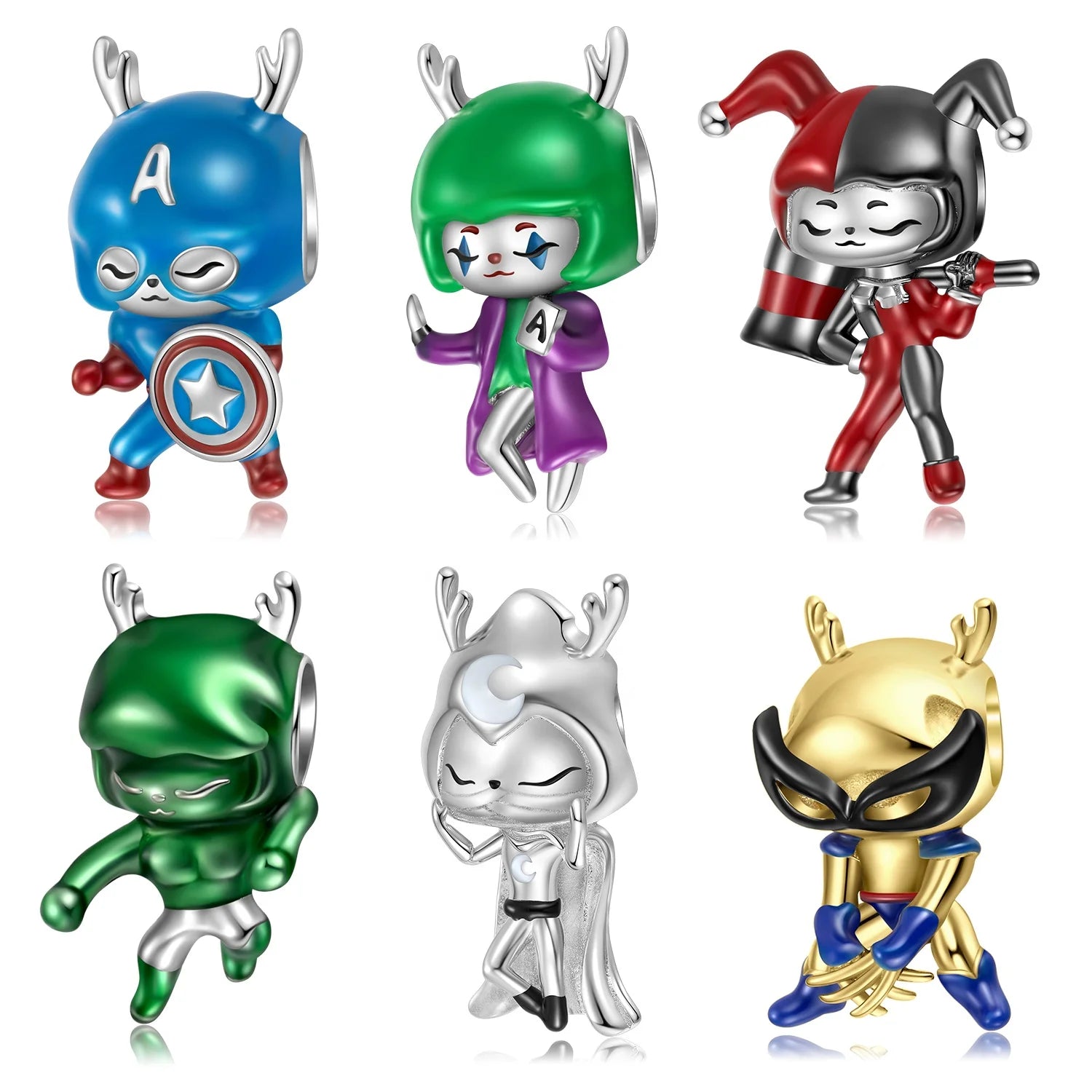Hero Shield Warrior Cartoon Charm Beads Original 925 Sterling Silver Enamel Bead Fit Women Jewelry Charm Bracelets DIY Fashion