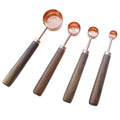 Useful Eco-Friendly Stainless Steel Liquid Measuring Spoon Cup Set Wooden Handle Customized Color for Home Kitchen Coffee Baking