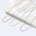 0.65-1.5mm 16-20 Inch 18k Gold Rose Gold Thin Box Chain Necklace 925 Sterling Silver Chain