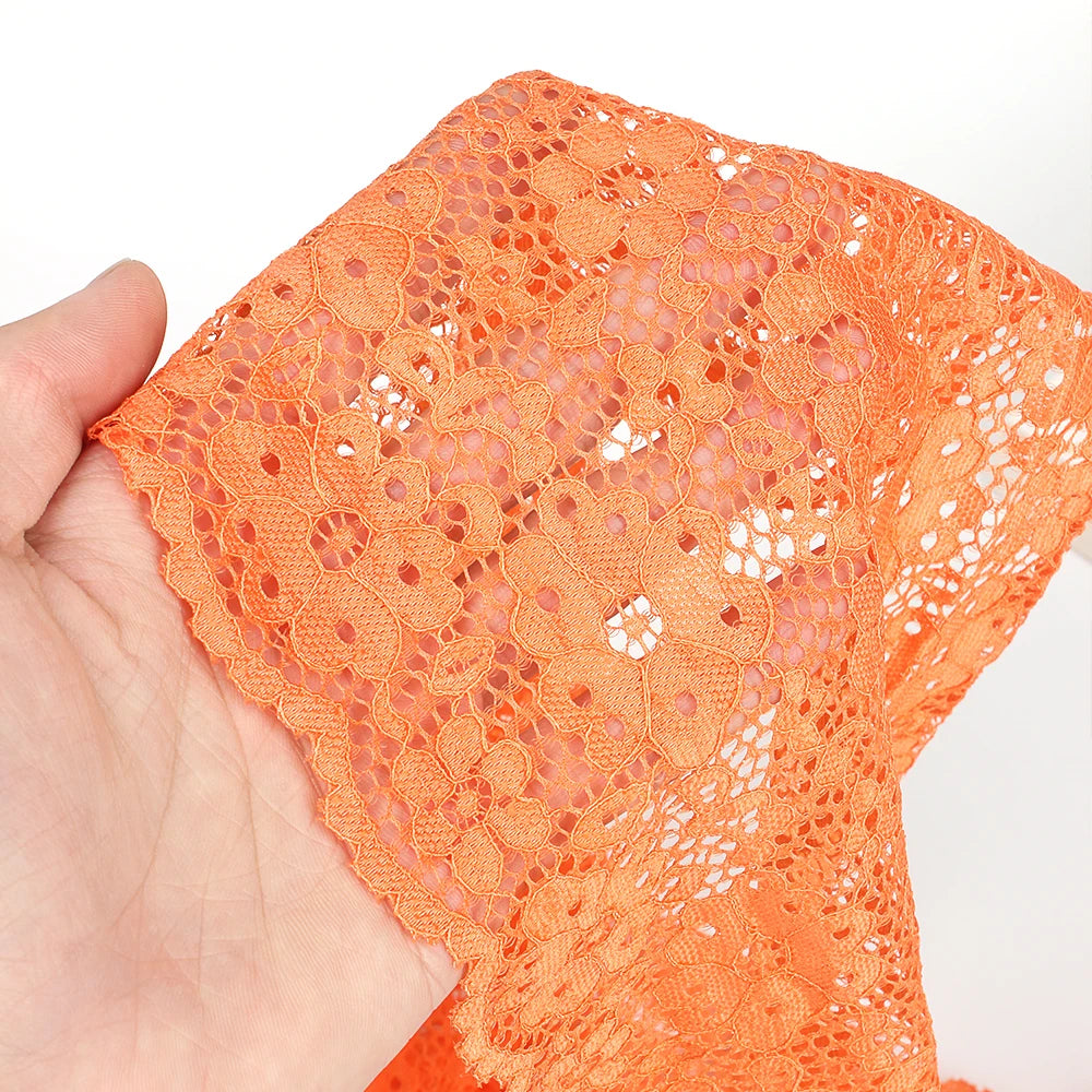 Customized Fancy 18.5Cm Stretch Warp Knitting Elastic Lace Trim for Lingerie Sewing Lace