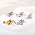 Personalized Custom Logo Cufflink  Engraved Name Initials Cufflinks  for Men Stainless Steel Jewelry Gift