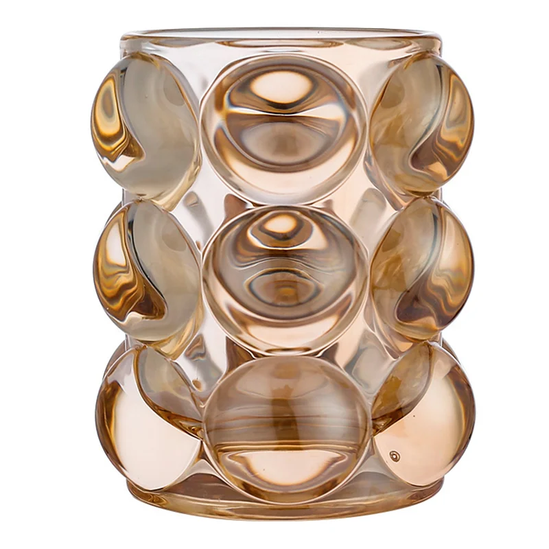 Big Dot Embossed Electroplated Color Glass Candle Cup