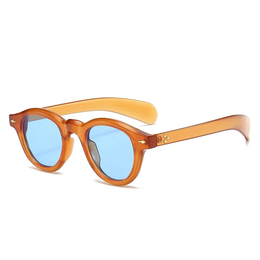 QSKY 9008 New Trendy Fashion Vintage Rice Nail Sunglasses Classic Retro Round Sunglasses for Women and Men