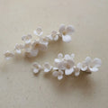 SLBRIDAL Handmade Ins Style Alloy Ceramic Flower Crystal Bridal Hair Clip Barrettes Wedding Headpieces Women Hair Accessories