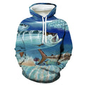 Fitspi Spring Autumn Boys' Sweater 3d Printed Ocean Fish Hooded Sweatshirt Pullover Wholesale Custom Hoodies