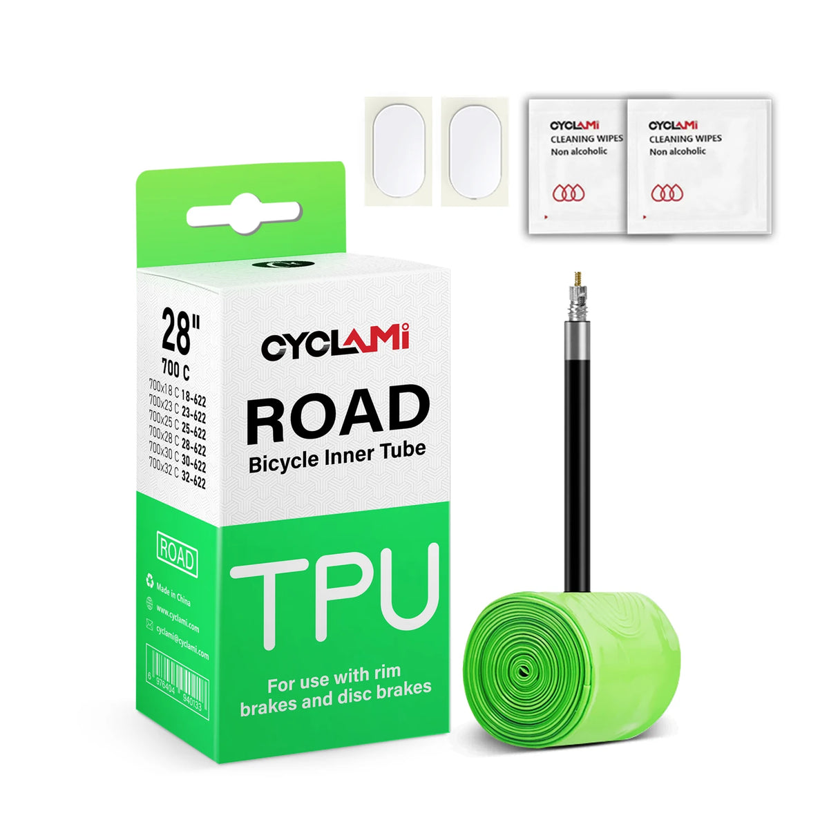 CYCLAMI Ultralight Bike Inner Tube 700C Road Bicycle TPU Tube Tire 45mm 65mm 85mm French Valve Super Light Anti-Oxidation