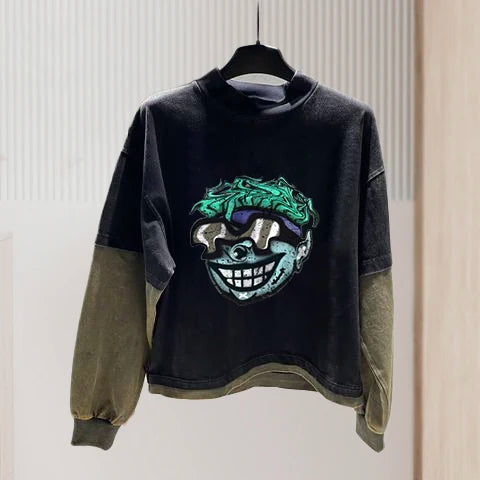 Custom Manufacturers Casual Long Sleeve T-shirt for Men Vintage Acid Washed Long Sleeve T Shirt
