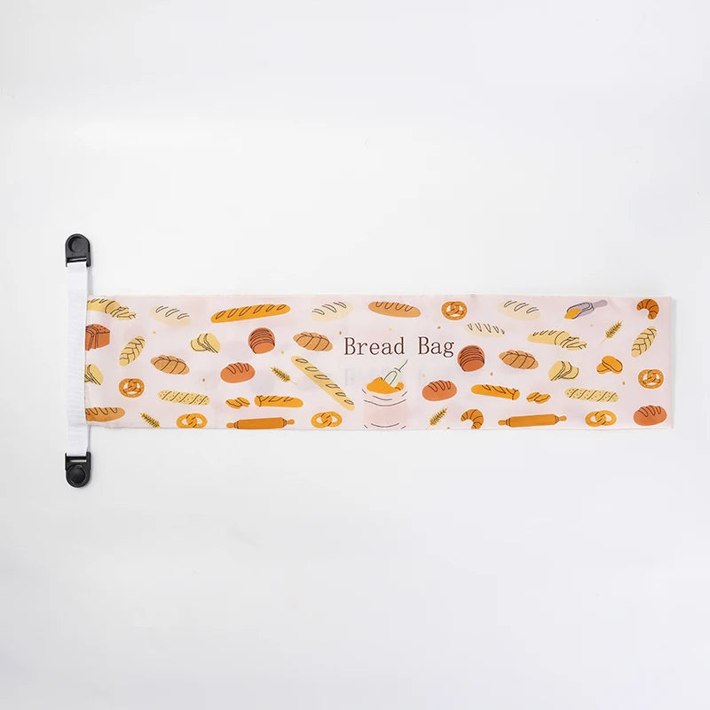 Eco-Friendly Reusable Folding Cotton Bread Storage Bag with Zipper Medium Size Fresh Homemade Bread Container