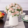 D-RB015 New Artificial Floral Arrangement Silk 10 Heads Modern Novel Design Blue Rose Bouquet for Wedding Home Decoration