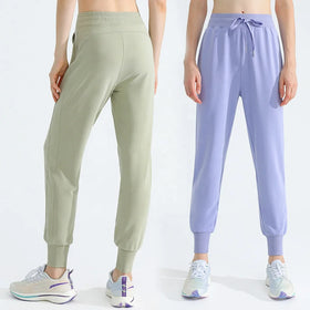 Lu Modal Loose Thin Sweatpants Women's Draping Feeling Quick Dry Yoga Fitness Pants Running Dance Drawstring Leg Guard Pants