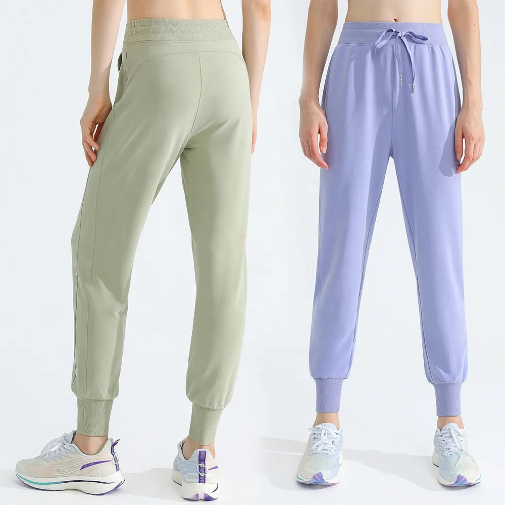 Lu Modal Loose Thin Sweatpants Women's Draping Feeling Quick Dry Yoga Fitness Pants Running Dance Drawstring Leg Guard Pants