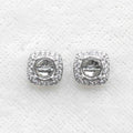 Sterling Silver 4mm/5mm Semi Mount Stud Earrings Empty Frame Support Blank Setting S925 Base Without Center Stone for DIY Inlay