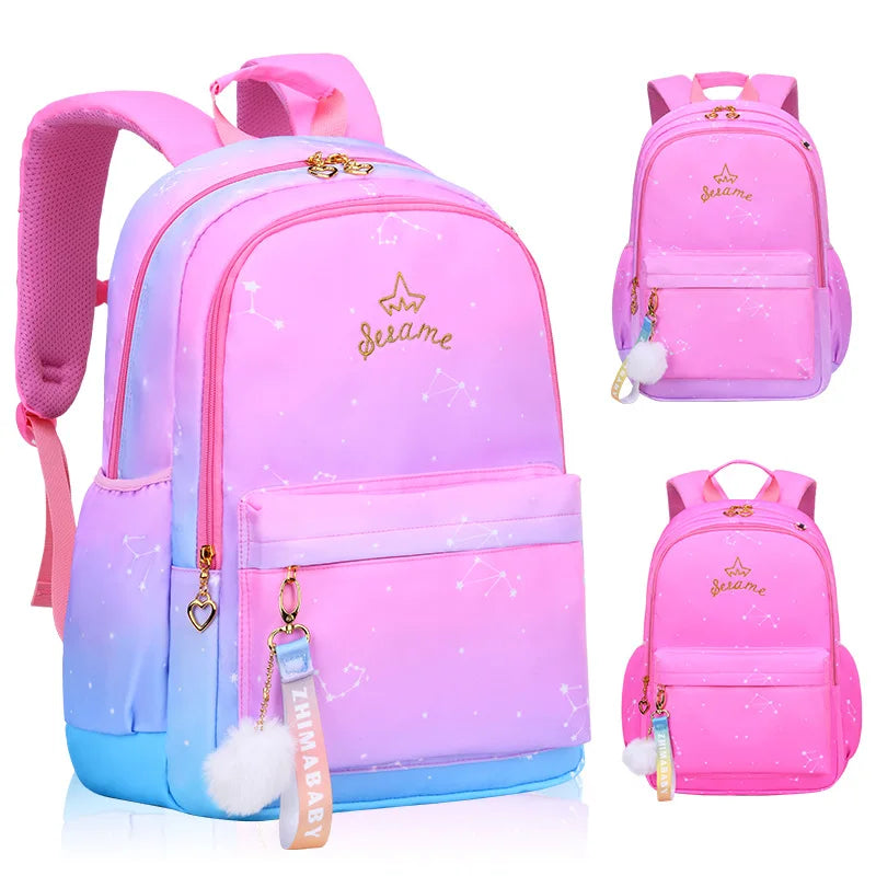 New School Sweet Cute Girls Back Pack Light Anti-splashing Children Smell Proof pink Princess Back Pack