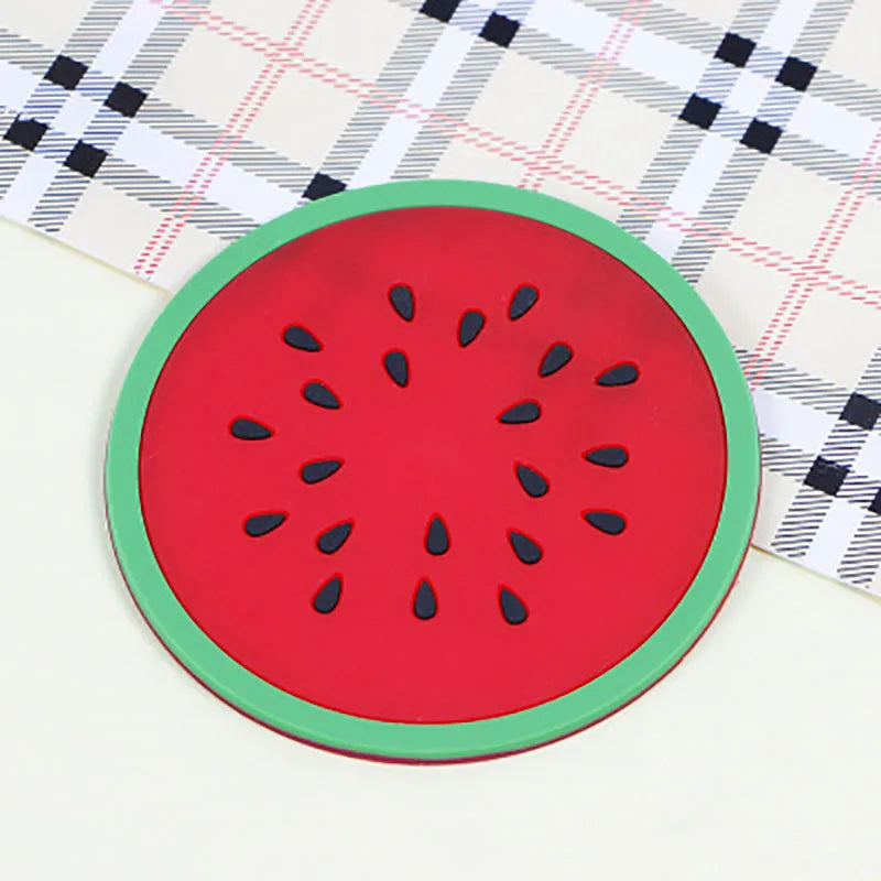 Fruit Shape Cup Coaster Silicone Cup Pad Slip Insulation Pad Cup Mat Hot Drink Holder Mug Stand Home Kitchen Accessories