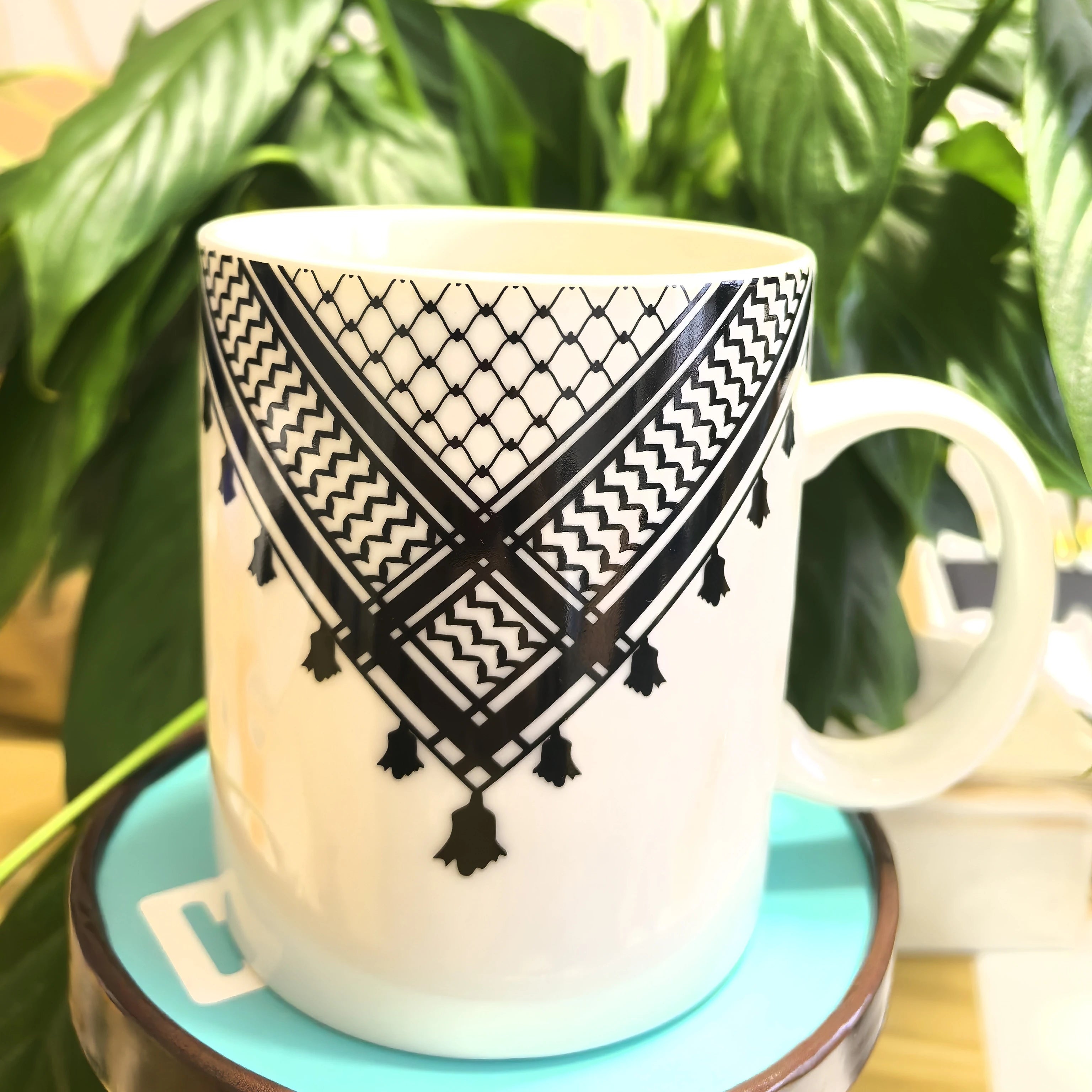 Palestine Mug Kuffiyeh DesignNew Kuffiyeh Ceramic Mugs for Palestine PeopleCustom Logo Printed on Mugs