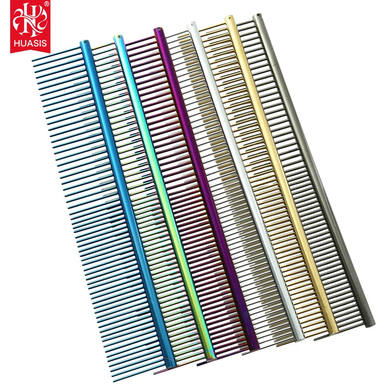 PCM-1 Colorful Pet Steel Combs Dog Cat Comb Tool for Removing Matted Fur Pet Comb with Rounded Teeth