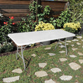 6ft Lightweight Portable Folding Outdoor Table with HDPE Top Solid Steel Frame for Party Dining Kitchen Use Rental-Friendly