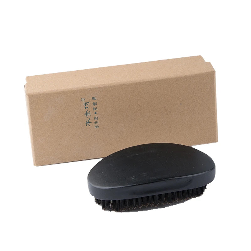 Factory Medium Soft Curve Palm Wave Brush 360 Custom Packaging with LOGO Compact Cushion Laser Type Paddle Vent Features