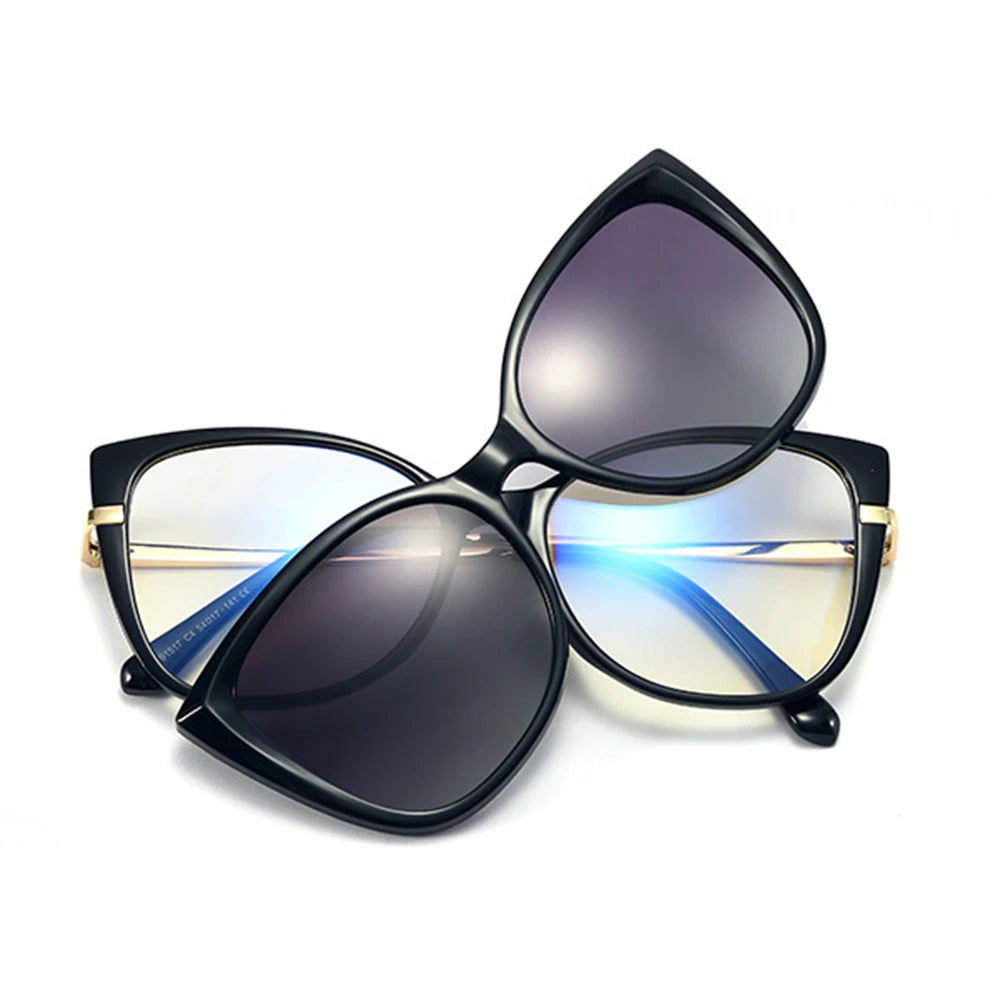 Sparloo 91517 2 in 1 Premium Blue Light Blocking Glasses Ultem Clip on Polarized Sunglasses Glasses Sheet