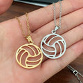 Trendy Non Tarnish 18K Gold Silver Plated Stainless Steel Ball Volleyball Pendant Necklace Jewelry for Women