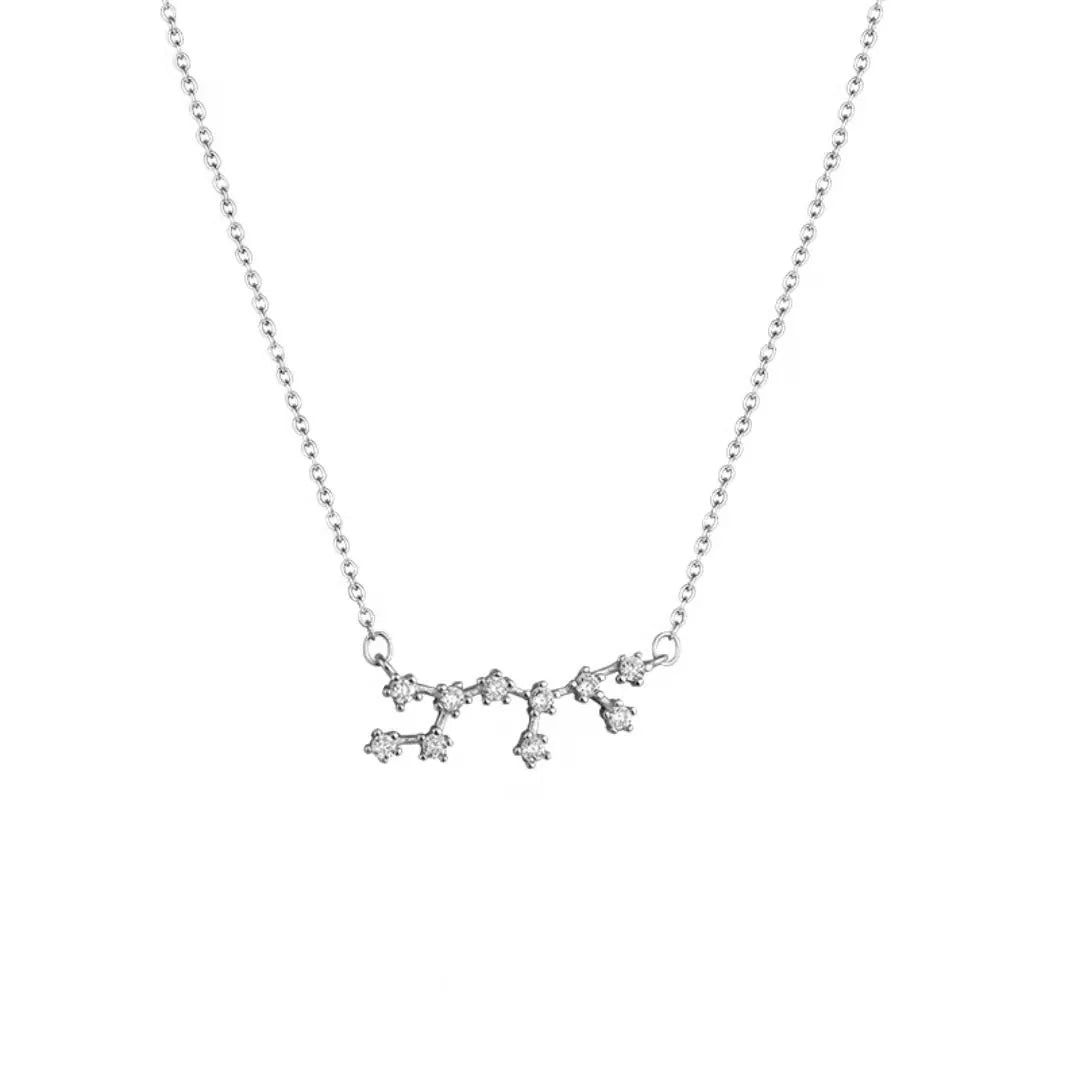 ACME 925 Sterling Silver Constellations Choker Necklace Cancer Delicate Zircon Astrology Sagittarius Zodiac Personalized  Women