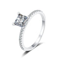 Advanced S925 Sterling Silver Wedding Rings with Luxurious Moissanite Square Band Fine Jewelry
