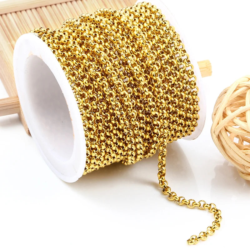 Wholesale Stainless Steel Round Pearl Chain Necklace DIY Jewelry Bracelet Necklace Dropship Chain