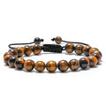 New Arrival 8Mm Natural Tiger Eye Stone Bracelets Hand Woven Adjustable Natural Stone Beaded Yoga Bracelet for Women Men MegaBDM