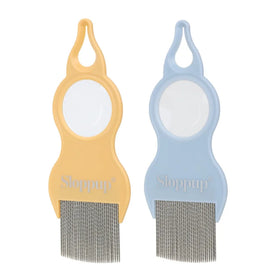 Pet Flea Comb With Magnifying Glass to Remove Fleas Ticks Dandruff Tangles & Knots Fine Tooth Dogs & Cats Combs