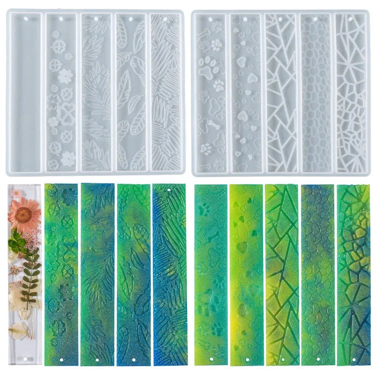 YS Bookmark Resin Mold DIY Craft Rectangular Silicone Bookmark Mold Casting Mould Jewelry Making Office Supplies Art Decoration