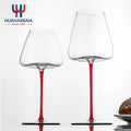 Premium Luxury Large Crystal Clear Red Long Stem Wine Burgundy Handmade Exquisite Transparent for Birthday Party Gift Box