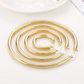 SSeeSY Custom Non Tarnish Free Gold Plated Waterproof Stainless Steel Hypoallergenic Big Hoop Fashion Earrings Jewelry