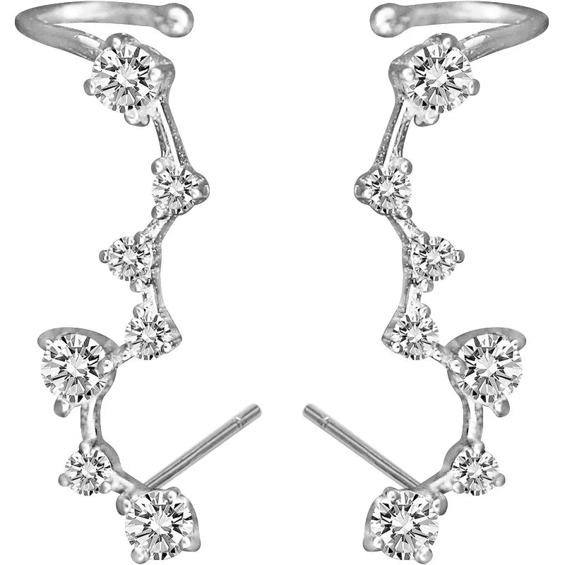 New Hot Fashion 925 Sterling Silver Star Zircon Earrings for Women Girls Gift Fashion Statement Jewelry Korean Earrings