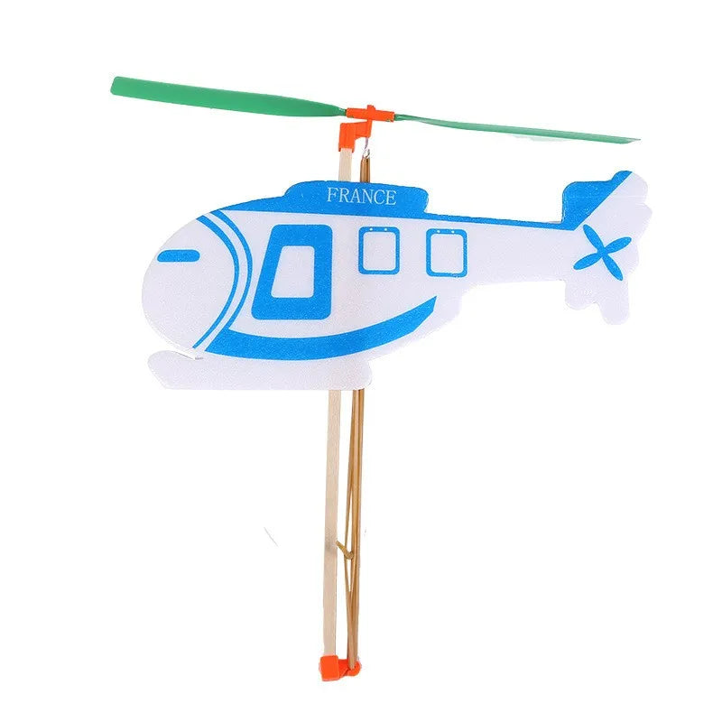 Creative New Design Rubber Band Powered Helicopter Science Experiment Hand Assembled Toys