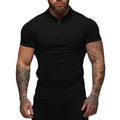 Custom logo Summer Mens Fitness Running Solid Color Cotton Elastic Gym Bodybuilding Training T-shirt