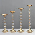 Luxury Gold Acrylic Flower Stand Modern Crystal Wedding Centerpieces Table Decorations for Brides Grooms Metal Party Flower
